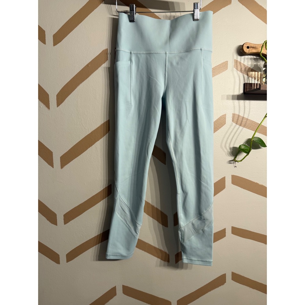 Athleta Salutation Stash Mesh Tight Women Small Petite Blue High Rise Leggings